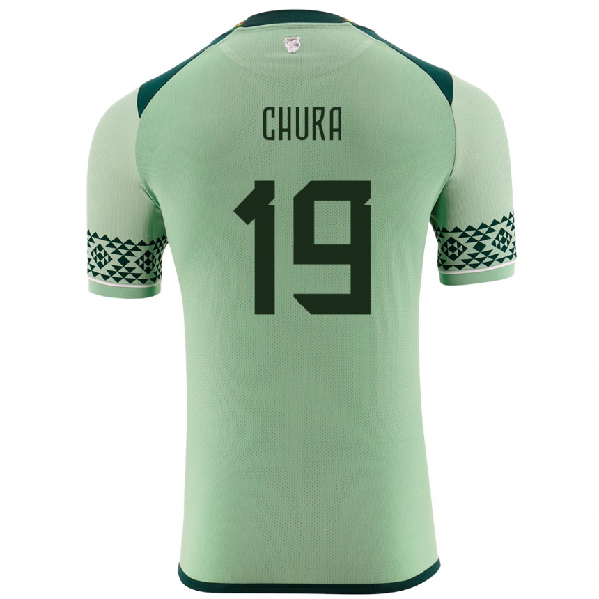 Vaikiškas Bolivija Jeyson Chura #19 Šviesiai Žalia Namų Marškinėliai 24-26 T-Shirt