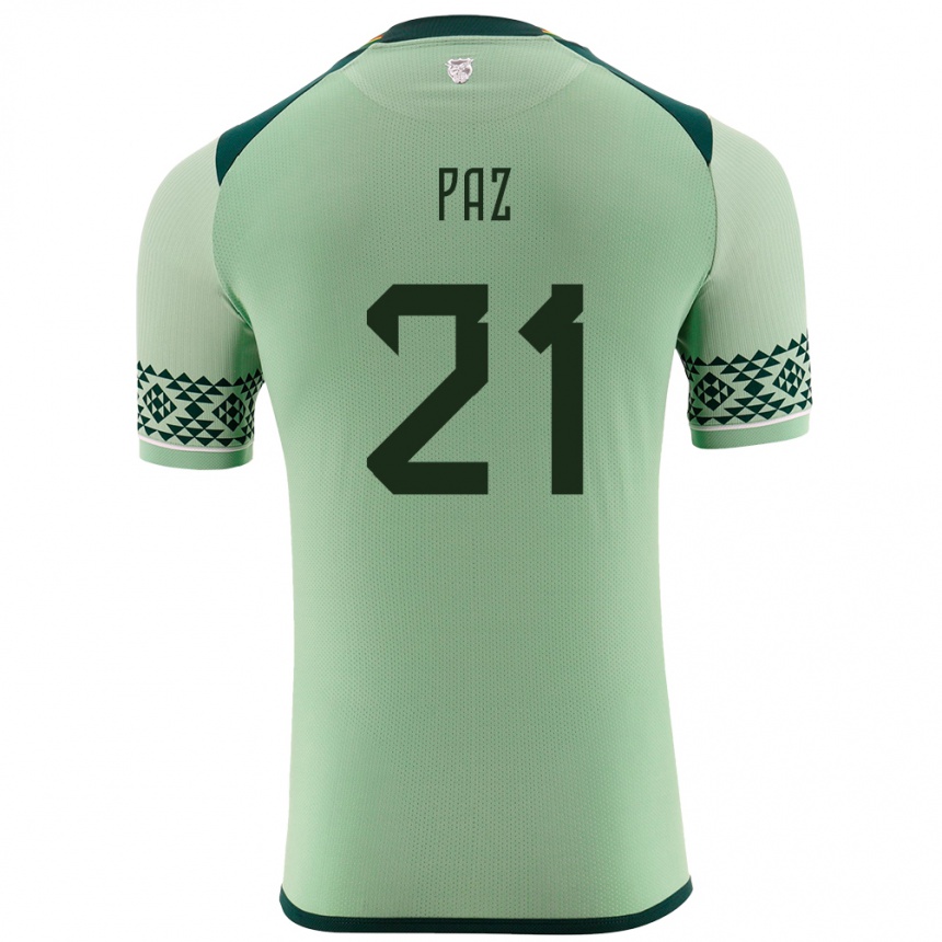 Vaikiškas Bolivija Luis Paz #21 Šviesiai Žalia Namų Marškinėliai 24-26 T-Shirt