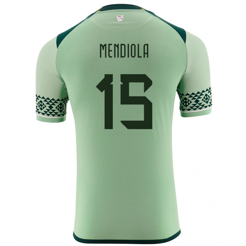 Vaikiškas Bolivija Aidé Mendiola #15 Šviesiai Žalia Namų Marškinėliai 24-26 T-Shirt