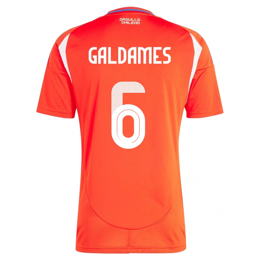 Vaikiškas Čilė Thomas Galdames #6 Raudona Namų Marškinėliai 24-26 T-Shirt