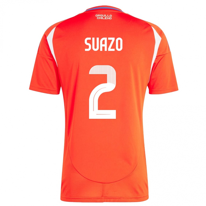 Vaikiškas Čilė Gabriel Suazo #2 Raudona Namų Marškinėliai 24-26 T-Shirt