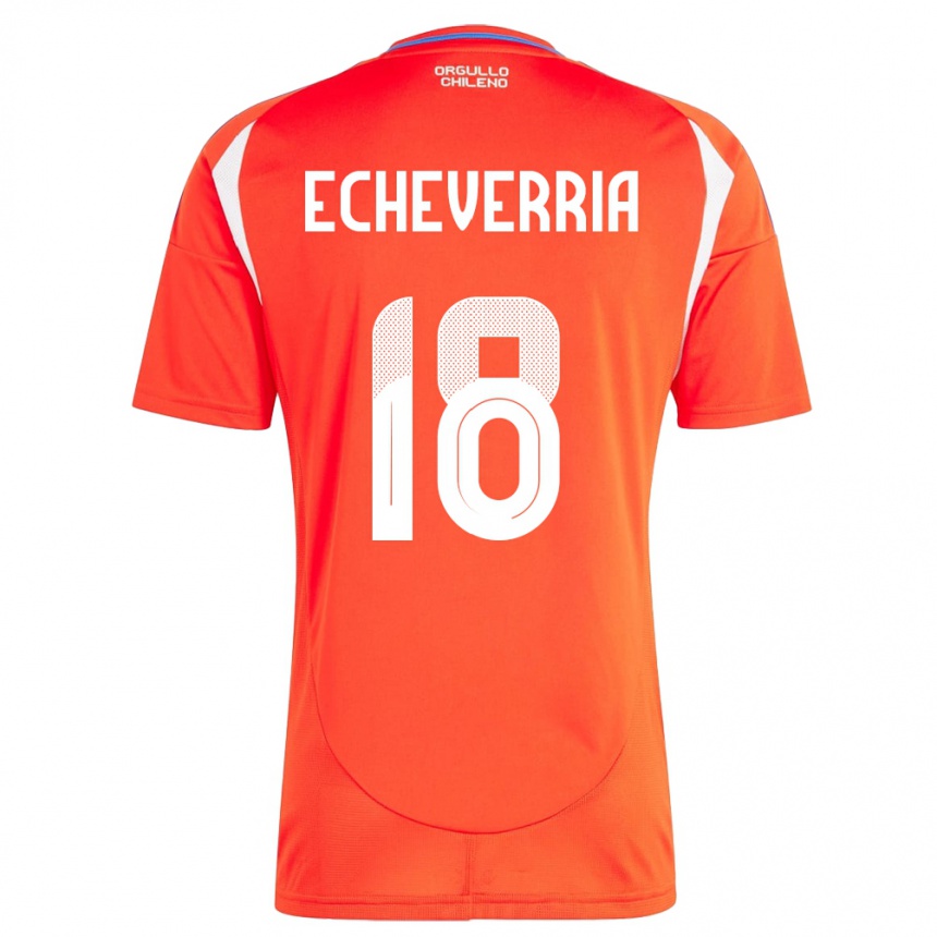 Vaikiškas Čilė Rodrigo Echeverría #18 Raudona Namų Marškinėliai 24-26 T-Shirt