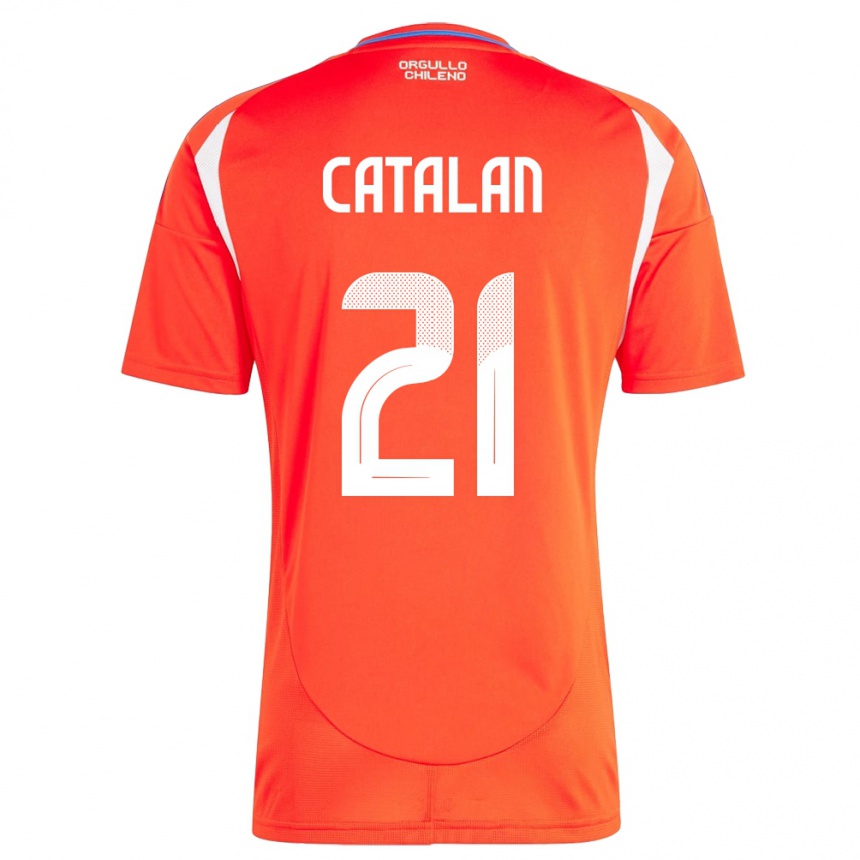 Vaikiškas Čilė Matías Catalán #21 Raudona Namų Marškinėliai 24-26 T-Shirt