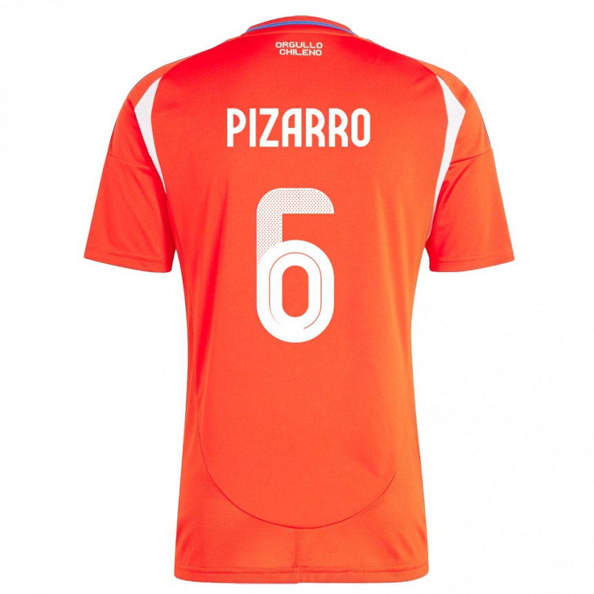 Vaikiškas Čilė Vicente Pizarro #6 Raudona Namų Marškinėliai 24-26 T-Shirt