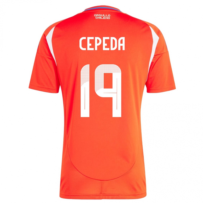 Vaikiškas Čilė Lucas Cepeda #19 Raudona Namų Marškinėliai 24-26 T-Shirt