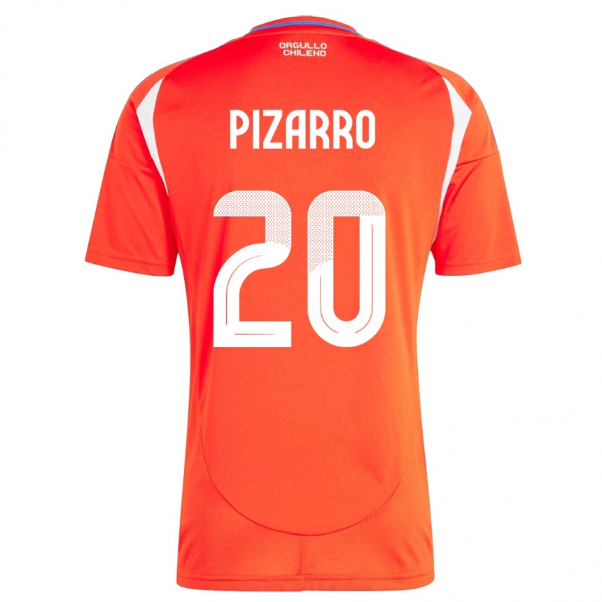 Vaikiškas Čilė Damián Pizarro #20 Raudona Namų Marškinėliai 24-26 T-Shirt