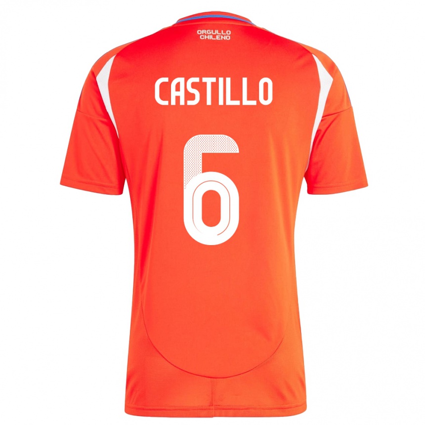 Vaikiškas Čilė Cristóbal Castillo #6 Raudona Namų Marškinėliai 24-26 T-Shirt