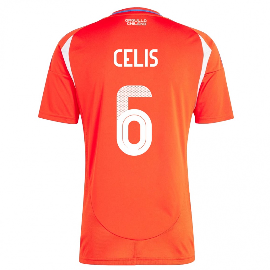 Vaikiškas Čilė Milovan Celis #6 Raudona Namų Marškinėliai 24-26 T-Shirt