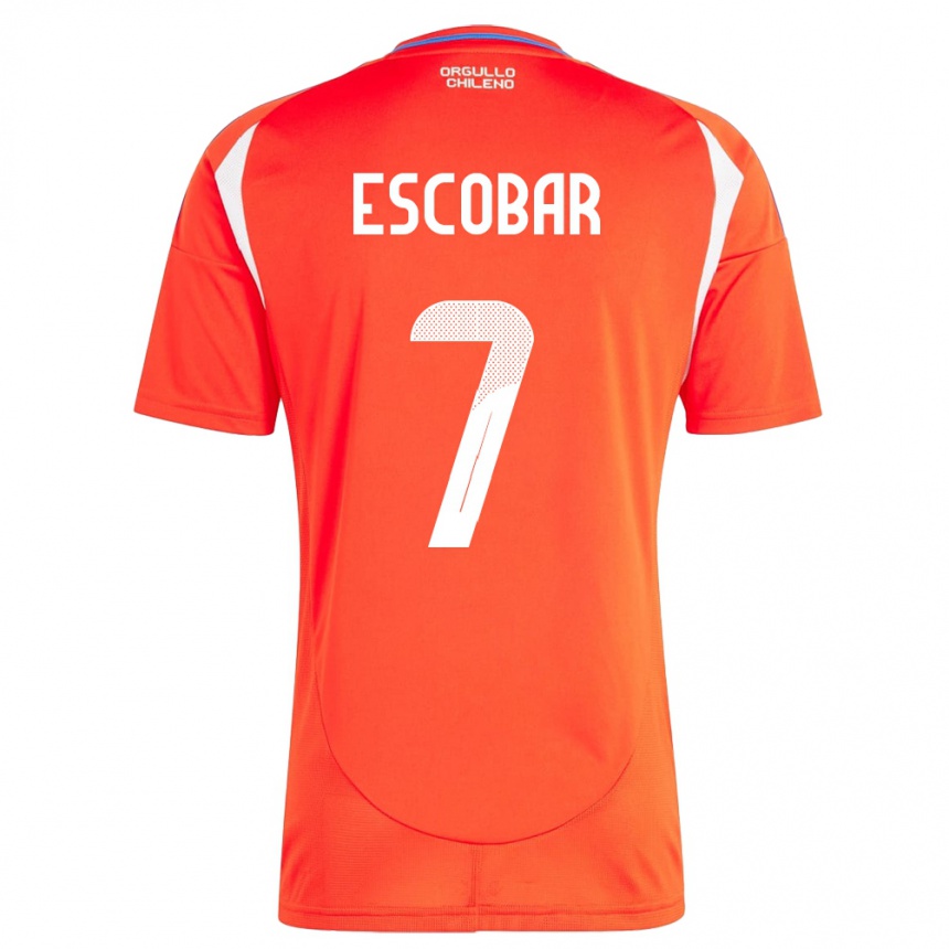 Vaikiškas Čilė Bastián Escobar #7 Raudona Namų Marškinėliai 24-26 T-Shirt