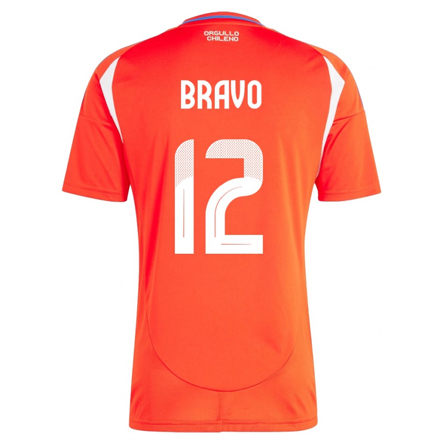 Vaikiškas Čilė Christian Bravo #12 Raudona Namų Marškinėliai 24-26 T-Shirt