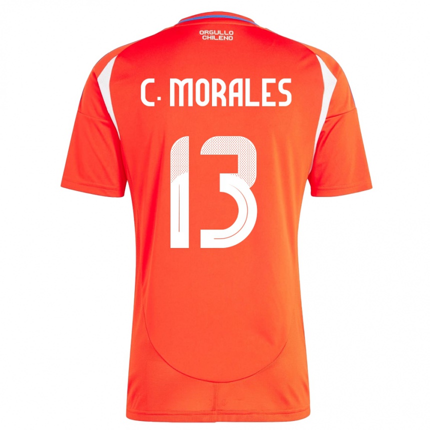 Vaikiškas Čilė Cristián Morales #13 Raudona Namų Marškinėliai 24-26 T-Shirt