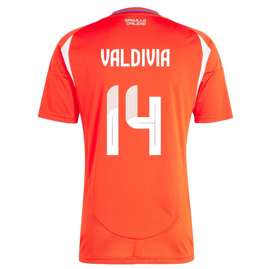 Vaikiškas Čilė Felipe Valdivia #14 Raudona Namų Marškinėliai 24-26 T-Shirt