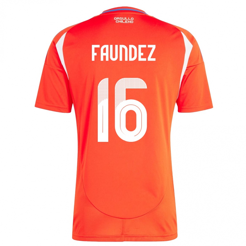 Vaikiškas Čilė Felipe Faúndez #16 Raudona Namų Marškinėliai 24-26 T-Shirt