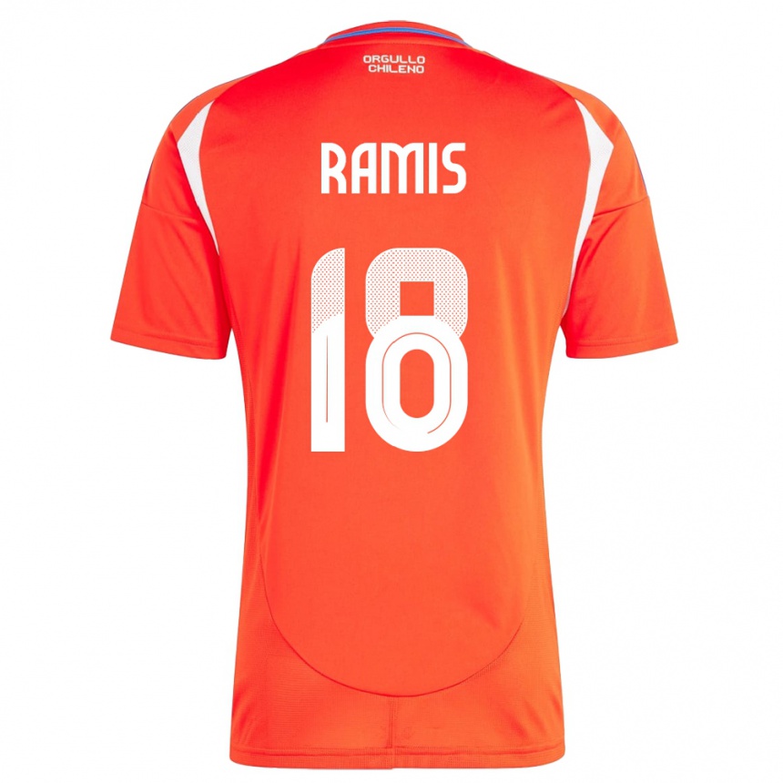 Vaikiškas Čilė Oliver Ramis #18 Raudona Namų Marškinėliai 24-26 T-Shirt