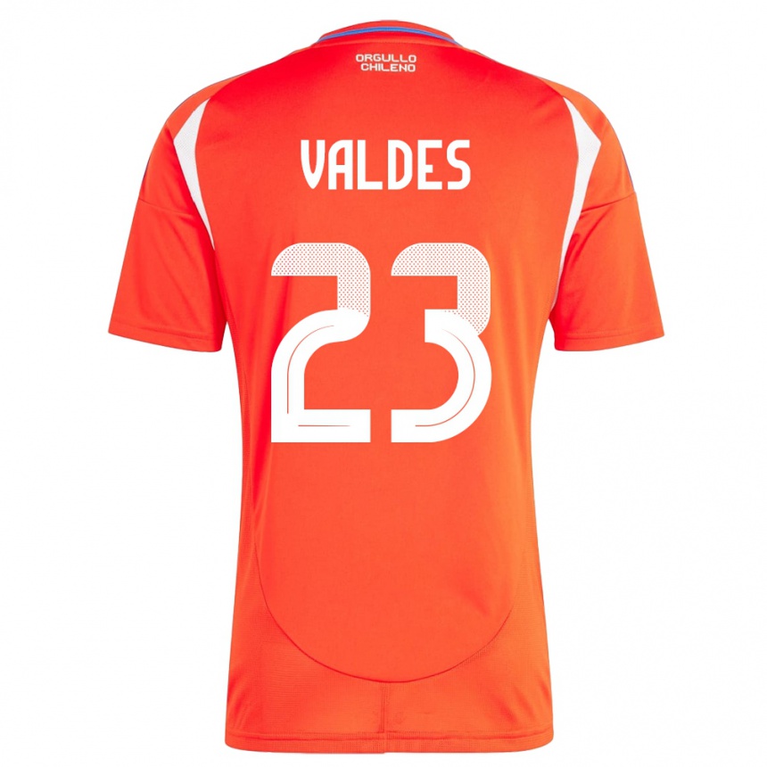 Vaikiškas Čilė Francisco Valdés #23 Raudona Namų Marškinėliai 24-26 T-Shirt