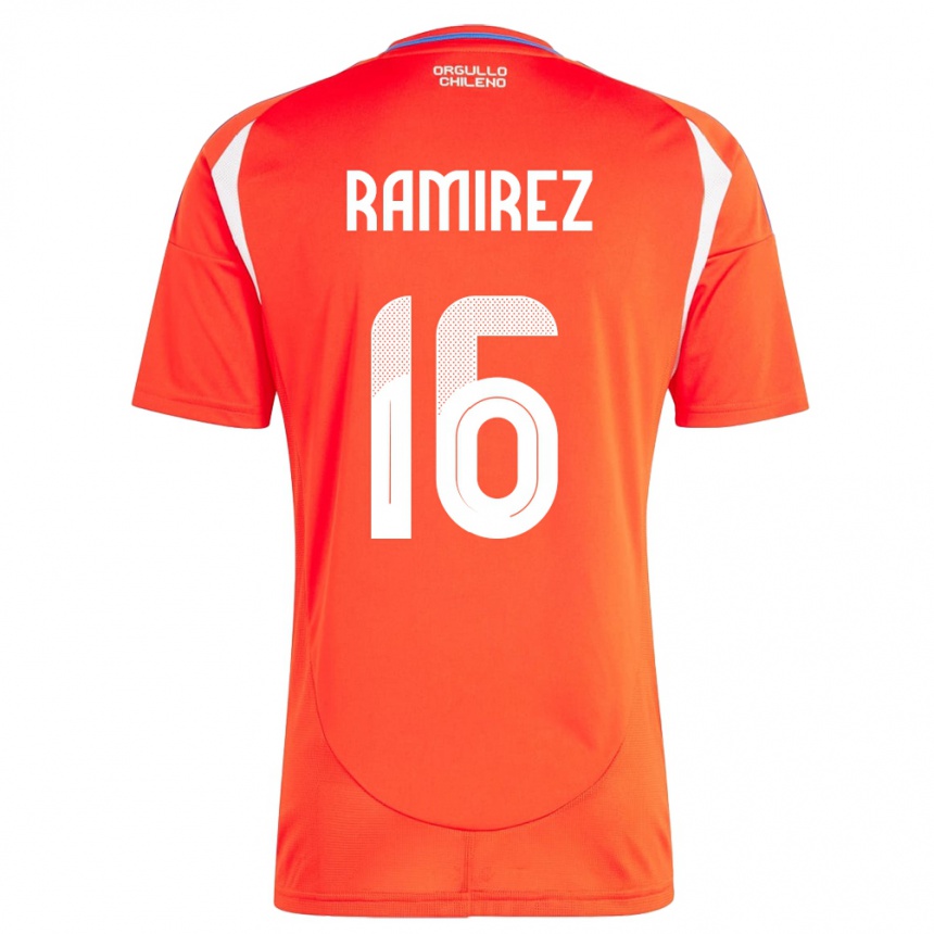 Vaikiškas Čilė Vicente Ramírez #16 Raudona Namų Marškinėliai 24-26 T-Shirt