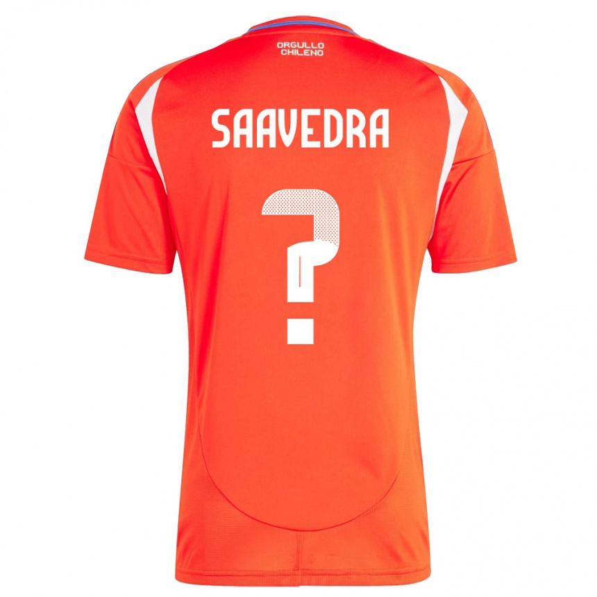 Vaikiškas Čilė Danilo Saavedra #0 Raudona Namų Marškinėliai 24-26 T-Shirt