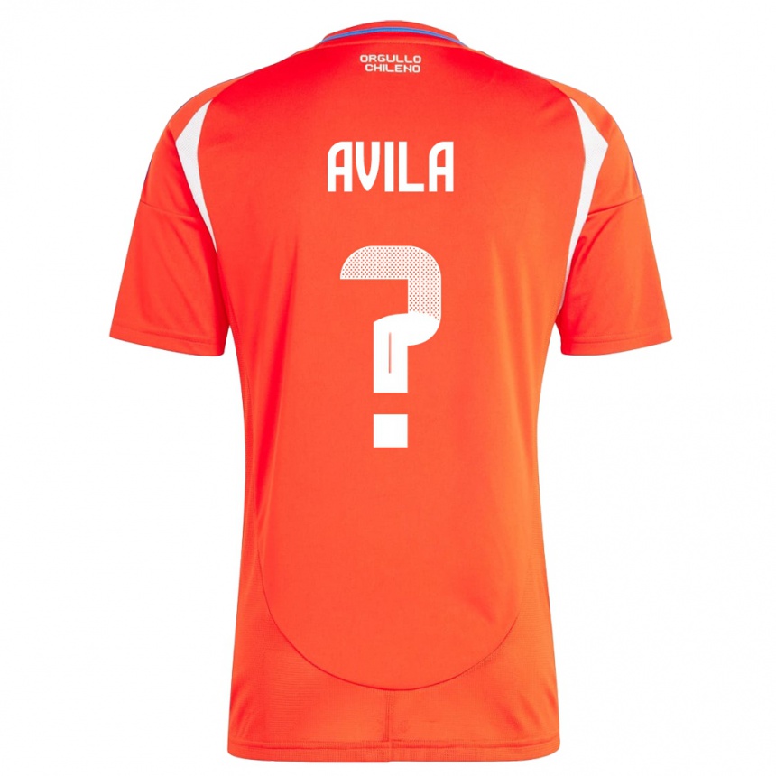 Vaikiškas Čilė Gustavo Ávila #0 Raudona Namų Marškinėliai 24-26 T-Shirt