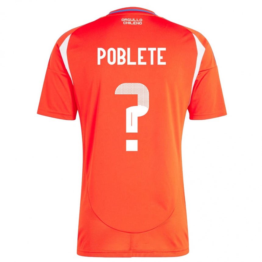 Vaikiškas Čilė José Poblete #0 Raudona Namų Marškinėliai 24-26 T-Shirt