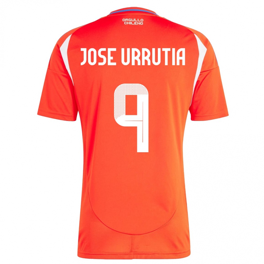 Vaikiškas Čilė María José Urrutia #9 Raudona Namų Marškinėliai 24-26 T-Shirt