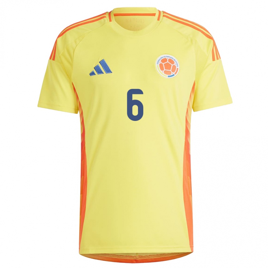 Vaikiškas Kolumbija Xavi Ríos #6 Geltona Namų Marškinėliai 24-26 T-Shirt