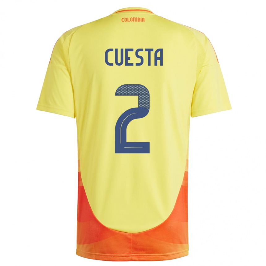 Vaikiškas Kolumbija Carlos Cuesta #2 Geltona Namų Marškinėliai 24-26 T-Shirt