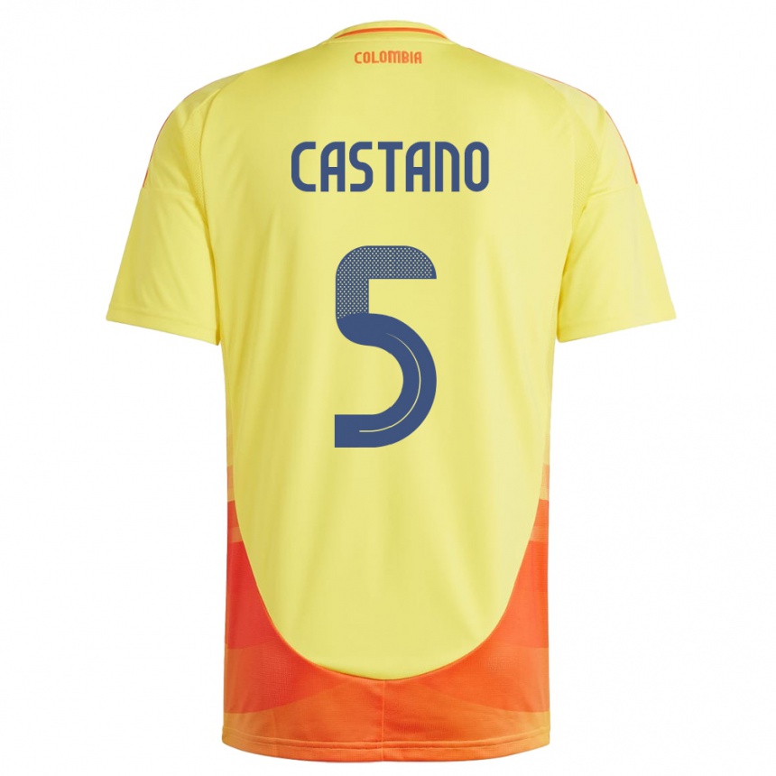 Vaikiškas Kolumbija Kevin Castaño #5 Geltona Namų Marškinėliai 24-26 T-Shirt