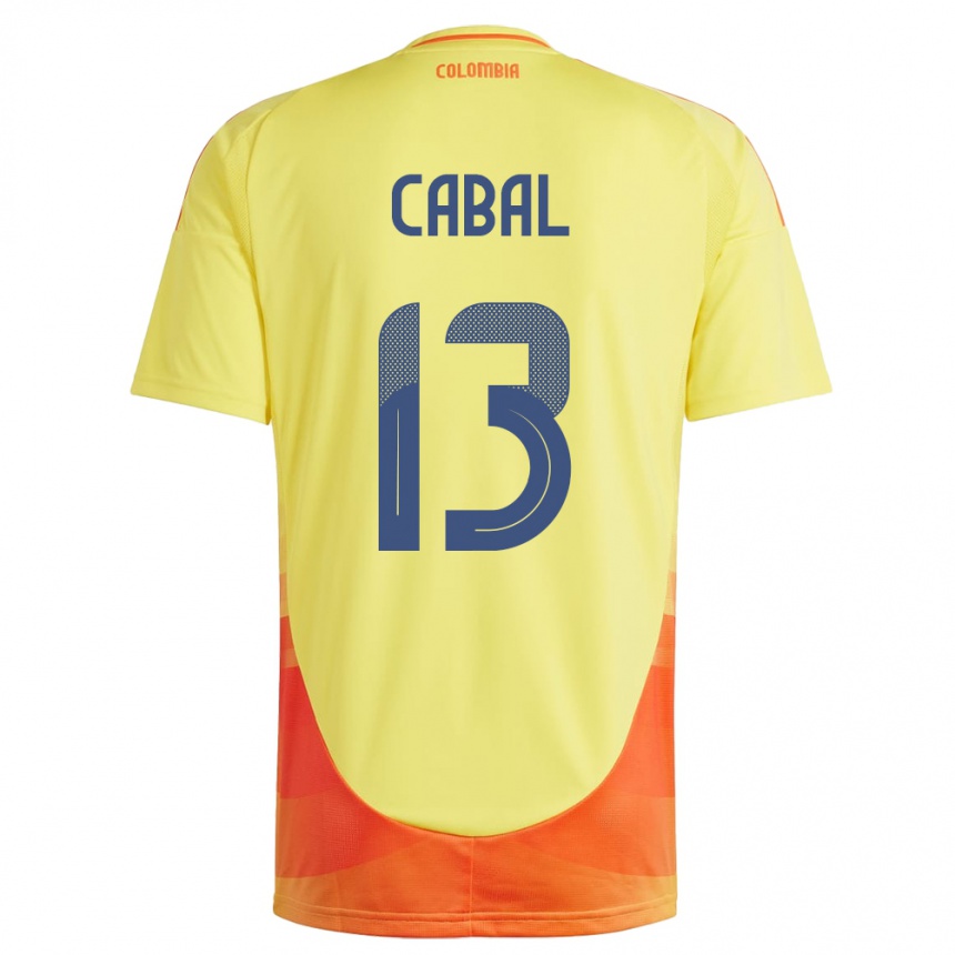 Vaikiškas Kolumbija Juan Cabal #13 Geltona Namų Marškinėliai 24-26 T-Shirt