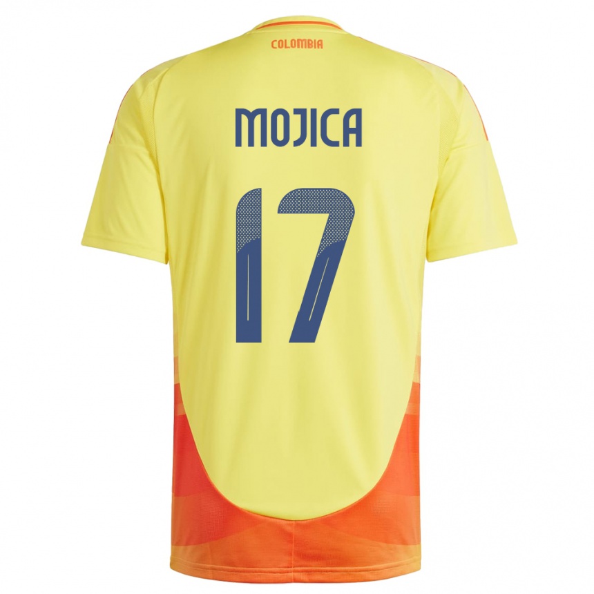 Vaikiškas Kolumbija Johan Mojica #17 Geltona Namų Marškinėliai 24-26 T-Shirt