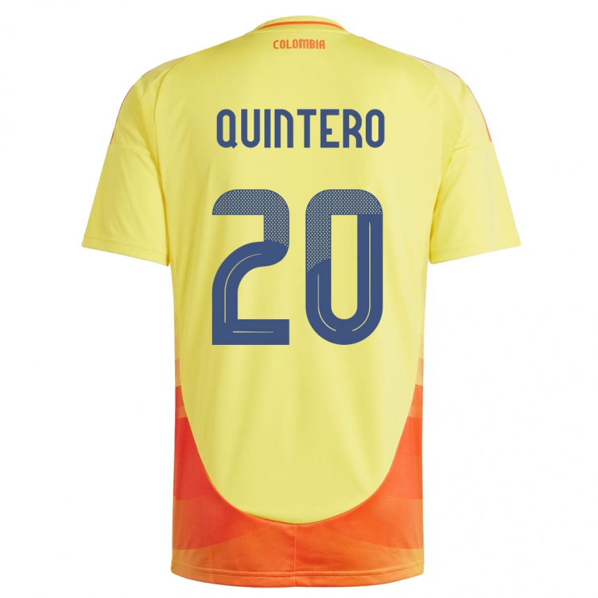 Vaikiškas Kolumbija Juan Fernando Quintero #20 Geltona Namų Marškinėliai 24-26 T-Shirt