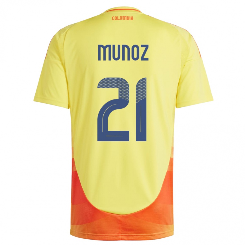 Vaikiškas Kolumbija Daniel Muñoz #21 Geltona Namų Marškinėliai 24-26 T-Shirt