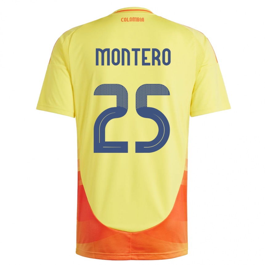 Vaikiškas Kolumbija Álvaro Montero #25 Geltona Namų Marškinėliai 24-26 T-Shirt