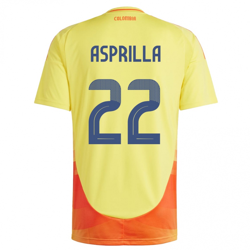 Vaikiškas Kolumbija Yáser Asprilla #22 Geltona Namų Marškinėliai 24-26 T-Shirt