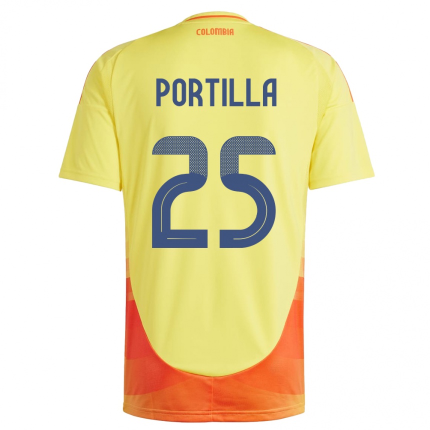 Vaikiškas Kolumbija Juan Portilla #25 Geltona Namų Marškinėliai 24-26 T-Shirt