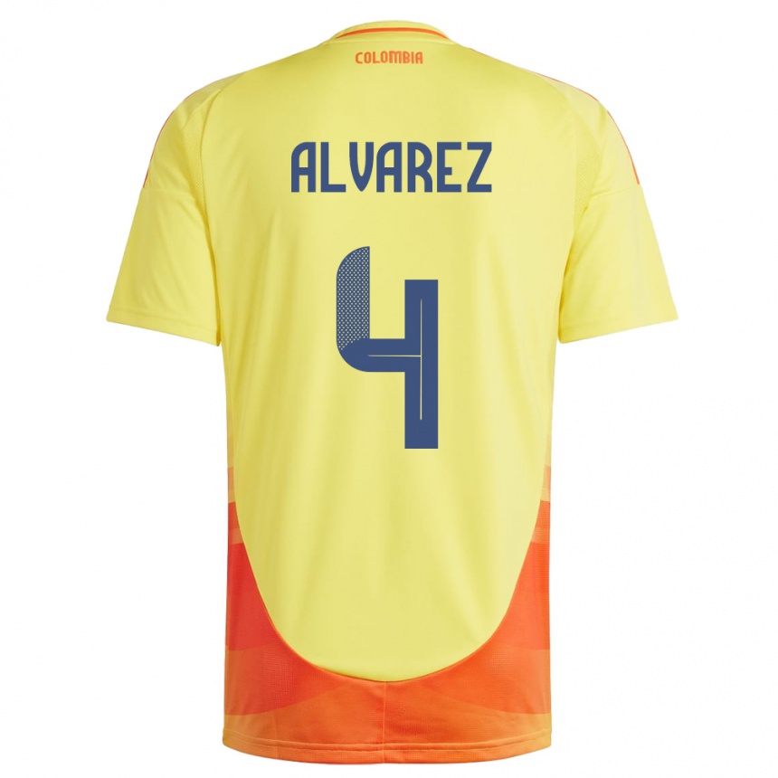 Vaikiškas Kolumbija Fernando Álvarez #4 Geltona Namų Marškinėliai 24-26 T-Shirt