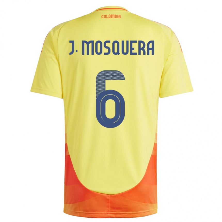 Vaikiškas Kolumbija Juan Mosquera #6 Geltona Namų Marškinėliai 24-26 T-Shirt