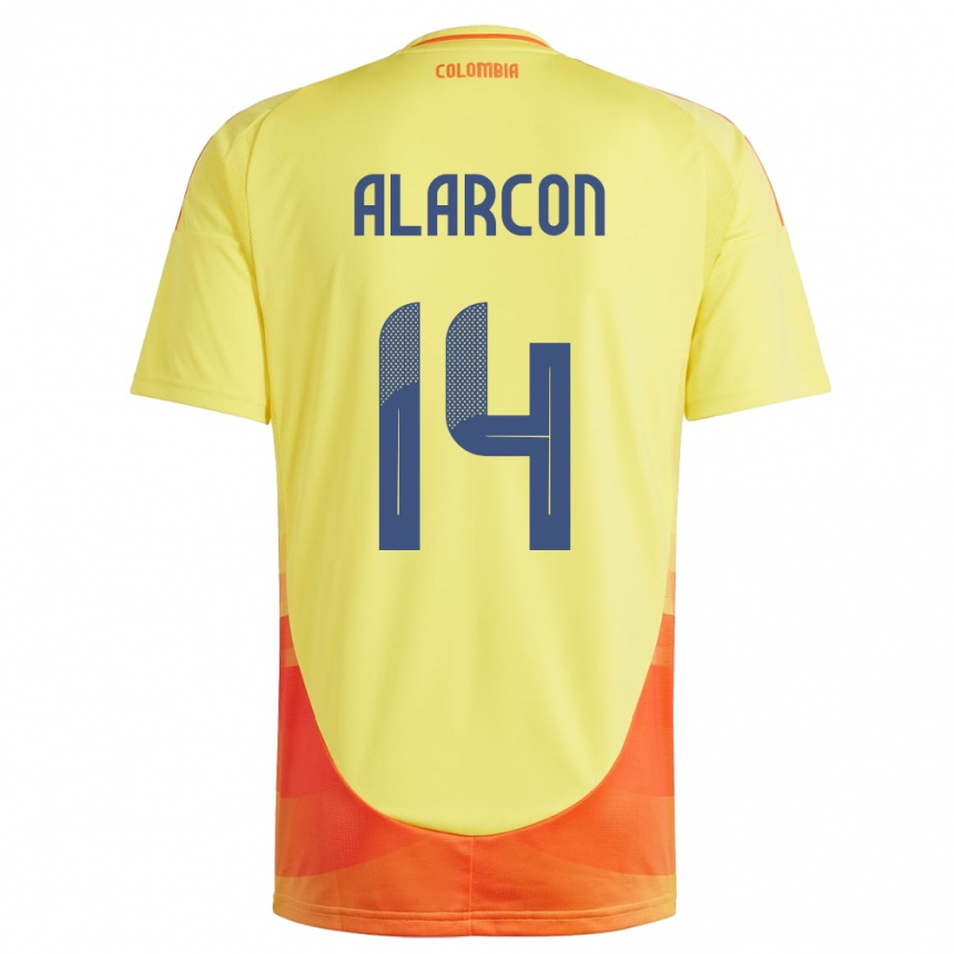 Vaikiškas Kolumbija Andrés Alarcón #14 Geltona Namų Marškinėliai 24-26 T-Shirt