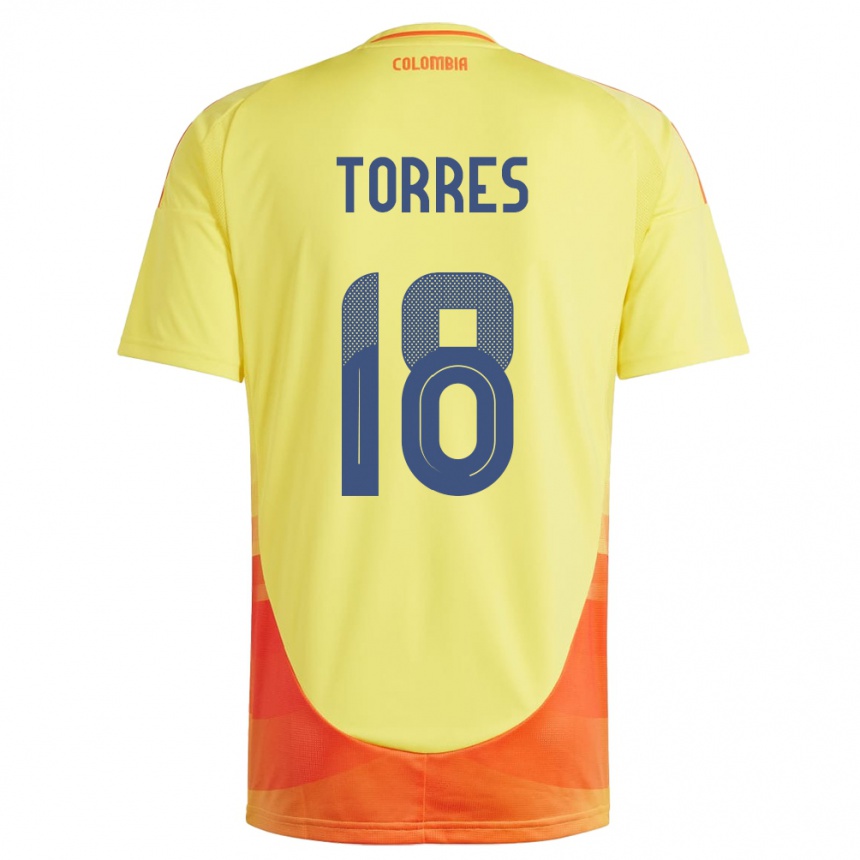 Vaikiškas Kolumbija Jhojan Torres #18 Geltona Namų Marškinėliai 24-26 T-Shirt