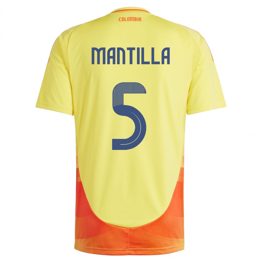 Vaikiškas Kolumbija Kevin Mantilla #5 Geltona Namų Marškinėliai 24-26 T-Shirt