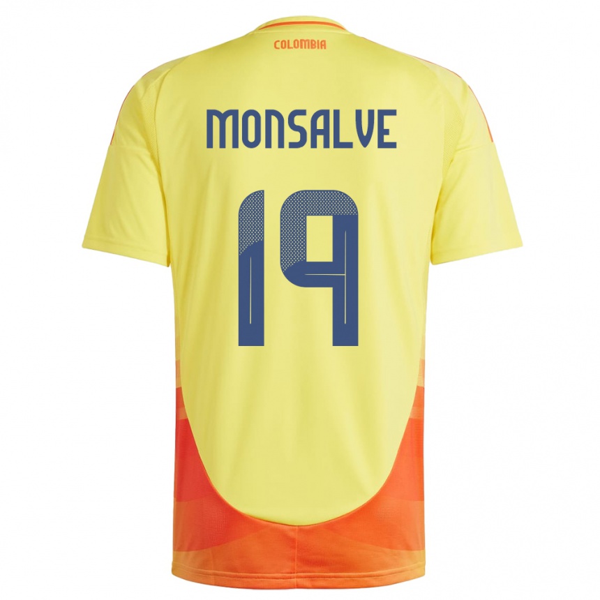 Vaikiškas Kolumbija Miguel Monsalve #19 Geltona Namų Marškinėliai 24-26 T-Shirt