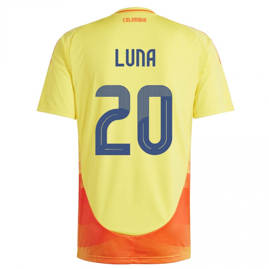 Vaikiškas Kolumbija Daniel Luna #20 Geltona Namų Marškinėliai 24-26 T-Shirt