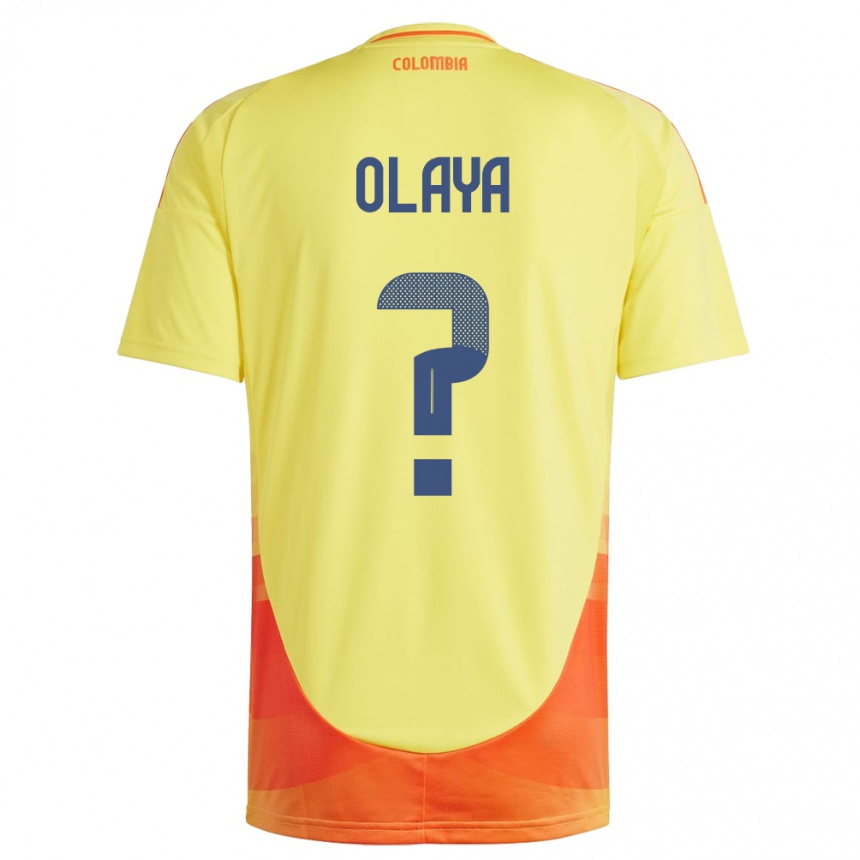 Vaikiškas Kolumbija Elber Olaya #0 Geltona Namų Marškinėliai 24-26 T-Shirt