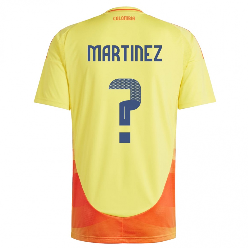 Vaikiškas Kolumbija Edwin Martínez #0 Geltona Namų Marškinėliai 24-26 T-Shirt