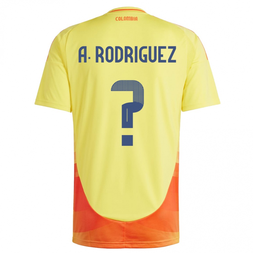 Vaikiškas Kolumbija Andrés Rodríguez #0 Geltona Namų Marškinėliai 24-26 T-Shirt