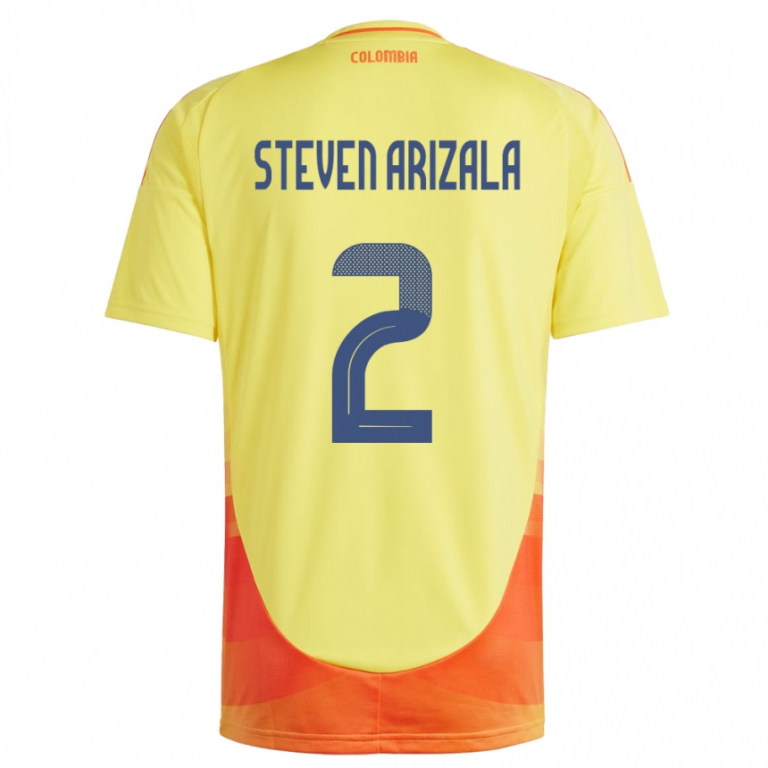 Vaikiškas Kolumbija Elver Steven Arizala #2 Geltona Namų Marškinėliai 24-26 T-Shirt