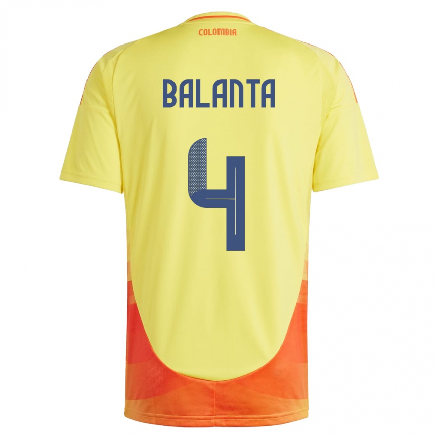 Vaikiškas Kolumbija Marlon Balanta #4 Geltona Namų Marškinėliai 24-26 T-Shirt