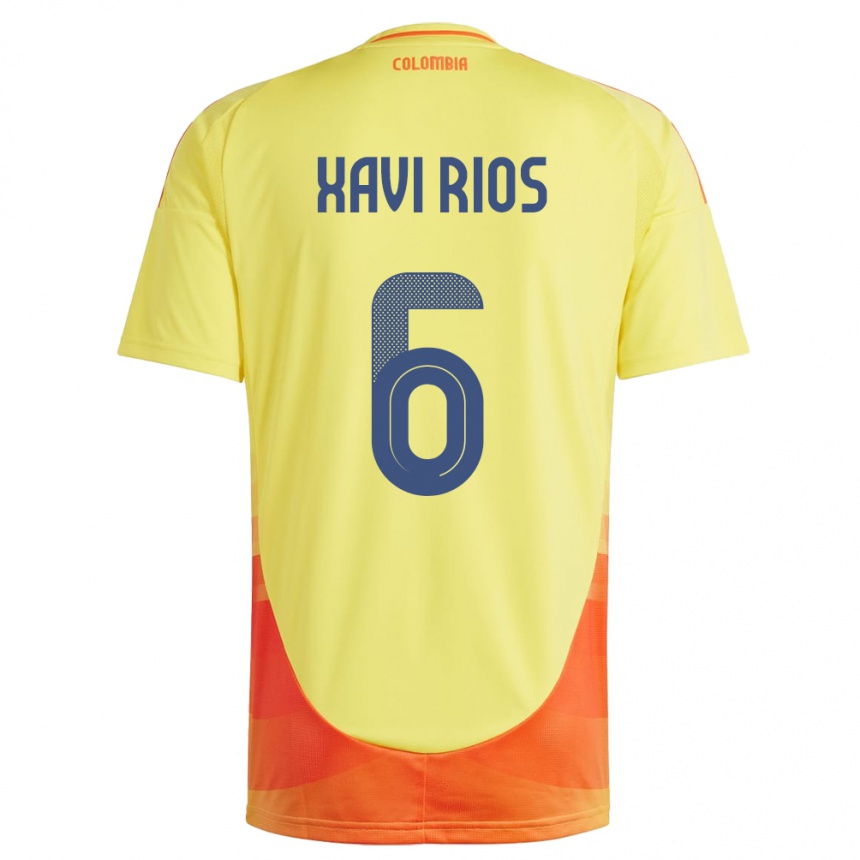 Vaikiškas Kolumbija Xavi Ríos #6 Geltona Namų Marškinėliai 24-26 T-Shirt