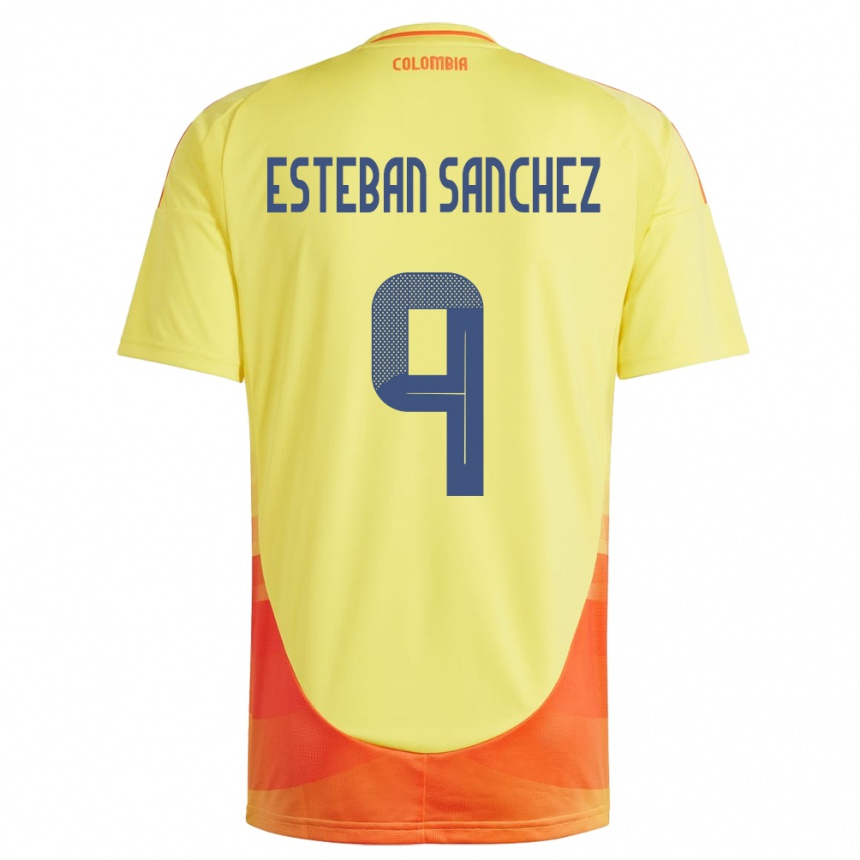 Vaikiškas Kolumbija Juan Esteban Sánchez #9 Geltona Namų Marškinėliai 24-26 T-Shirt