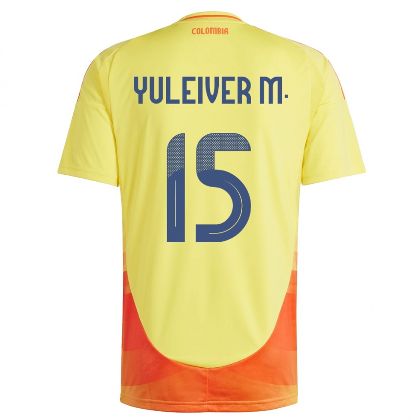 Vaikiškas Kolumbija Yuleiver Mosquera #15 Geltona Namų Marškinėliai 24-26 T-Shirt