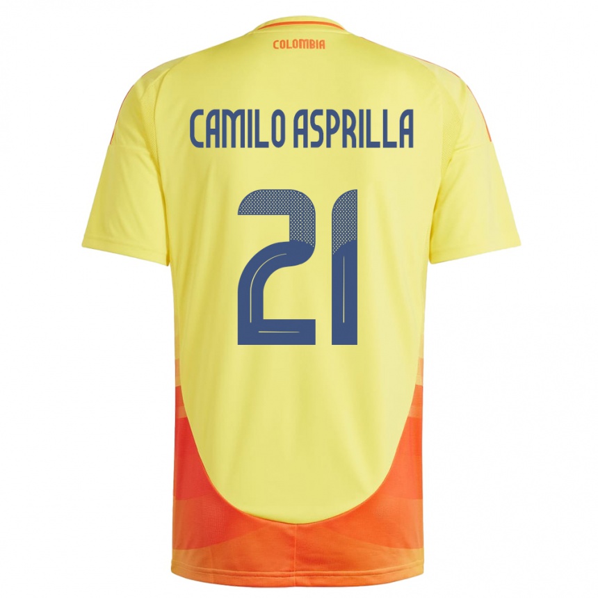 Vaikiškas Kolumbija Juan Camilo Asprilla #21 Geltona Namų Marškinėliai 24-26 T-Shirt